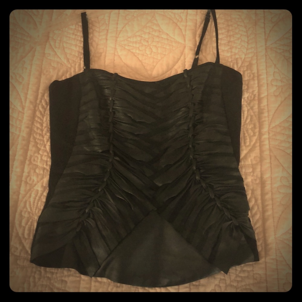 Leather front corset Tahari too